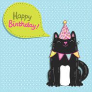Happy Birthday card background with a cat N15