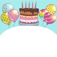 Happy Birthday card background with cake N9