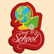 School Globe Book Compass And Magnifying Glass Isolated On Background