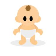 Cartoon Cute Baby Isolated On White Background