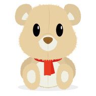 Cartoon Cute Bear Isolated On White Background