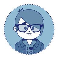 Character smiling hipster with glasses