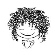 Cute Girl Smiling Sketch For Your Design N22