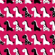 Cute funny seamless pattern with horses Vector background