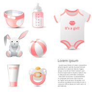 baby shower icons set N2