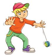 Little boy playing yo