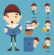 Set of boy learn