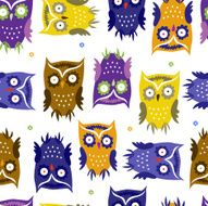 Pattern with cute owls N2