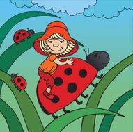 Kiddy and ladybirds