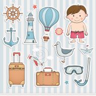 Travel set Hand drawn summer labels N8