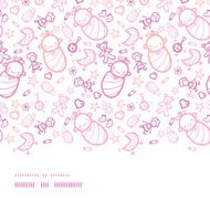 Baby girls horizontal border seamless pattern background