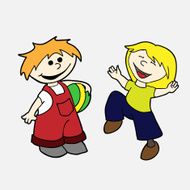 Vector hand drawn set - happy children