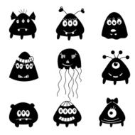 Set of cartoon monsters
