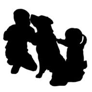Vector silhouette of a children N23