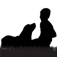 Vector silhouette of a boy N115