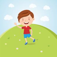 Happy boy waving day!
