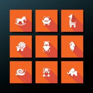 Vector flat baby toy icon set N4