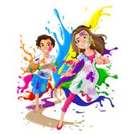 Kids enjoying Holi N9