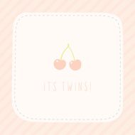 It&#039;s twins girls birthday greeting card