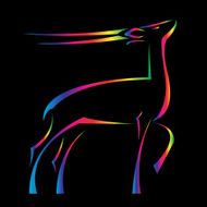Vector image of an barking deer N2