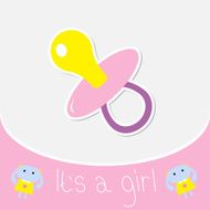 Pink pacifier Baby girl shower card