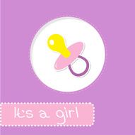 Baby girl pacifier Shower card