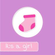 Baby girl sock Shower card