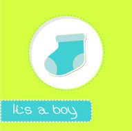 Baby boy sock Shower card