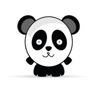 sweet and funny panda animal vector illustrtion