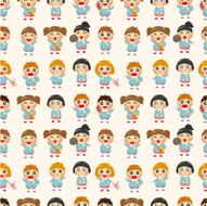 artoon kid seamless pattern