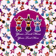 cartoon Wizard and Witch card