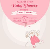 Baby Shower or Arrival Card - Bunny with Balloon N2