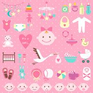 Baby shower set for girl