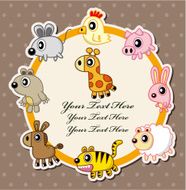Cartoon animal card N6