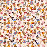 cartoon circus seamless pattern