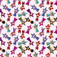cartoon Wizard and Witch magic seamless pattern N2
