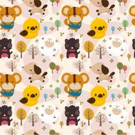 cartoon animal seamless pattern N4