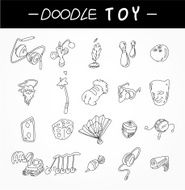 hand draw toy element icons set
