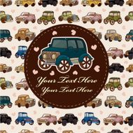 cartoon retro car card N4