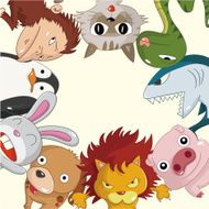 Cartoon animal card N7