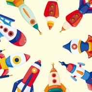cartoon spaceship card N42