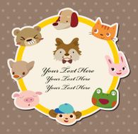 Cartoon animal card N8