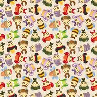 cartoon insect bug seamless pattern