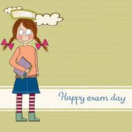 funny young student girl before exam N6