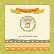 baby shower card with teddy bear toy N80