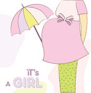 baby announcement card with beautiful pregnant woman N5