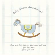 baby shower card with wood horse N2