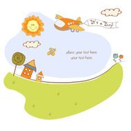 new baby announcement card with airplane N4