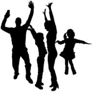 Vector silhouettes of dancing people N33