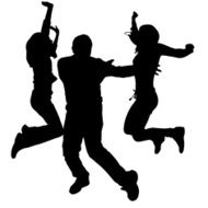 Vector silhouettes of dancing people N34